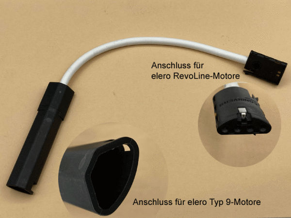 Adapterkabel von Typ 9 NHK auf  elero RevoLine-Antrieb, 0,33 Meter