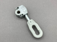 Schneckengetriebe 3:1 PVC-Öse oval - grau, mit Gewindebohrung, kurzer Antrieb