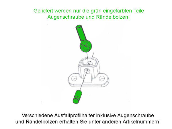 Augenschraube für Ausfallprofilhalter