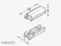 Raffrollo-Spannschuh Kadeco schwarzbraun