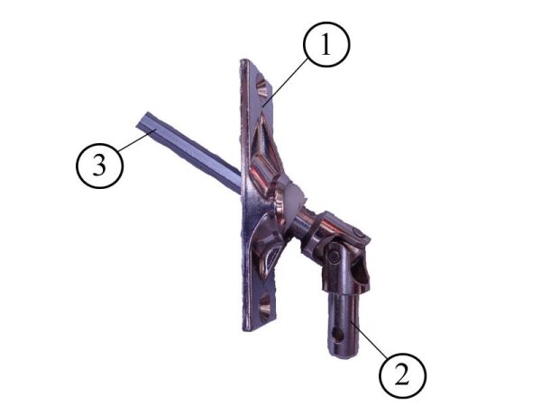 Sonderposten - Gelenklager 45° Platte  22 mm x 85 mm 2 - Loch, Zapfen 9,9 mm Ø, Abtrieb 6 mm 6 - Kant 20 cm