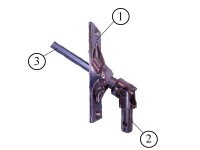 Sonderposten - Gelenklager 45° Platte  22 mm x 85 mm 2 - Loch, Zapfen 9,9 mm Ø, Abtrieb 6 mm 6 - Kant 20 cm
