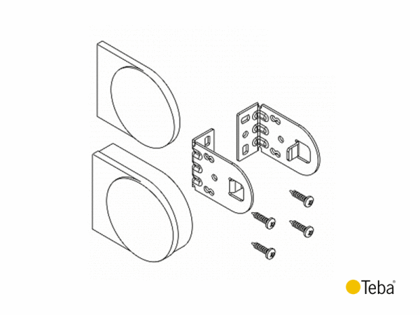 Bracket for side pull roller blind Teba RS1, white