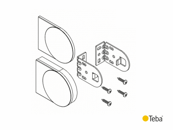 Träger für Seitenzugrollo Teba R1, weiß