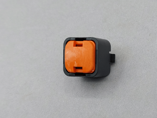 Rear-mounted mushroom for elero blind motors, right (orange)