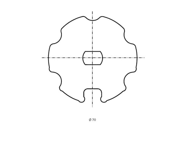 Typ 9 Adapter und Mitnehmer für Nutrohrwelle 70 mm