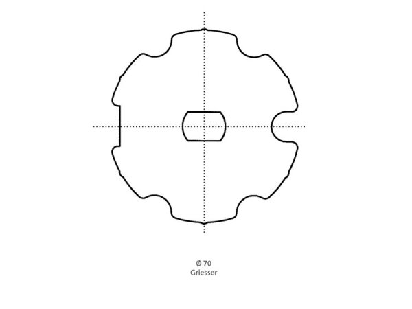 Typ 9 Adapter und Mitnehmer für Nutrohrwelle 70 mm Griesser