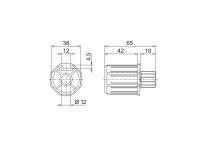 Rohrmitnehmer für Schneckengetriebe
