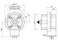Awning bevel gear 3:1 with 10 mm bore, black