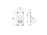 Gelenklager 90° 42 mm x 84,5 mm 4 - Loch 11,9 mm...