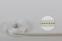 10 x 0,9 mm Zugband rohweiß mit Kennlinie schwarz