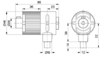 Jalousie-Kegelradgetriebe 3:1, 12 mm Vierkant