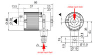 Jalousie-Kegelradgetriebe 3:1 Antrieb: Innensechskant 6 mm - Abtrieb: Innensechskant 7 mm