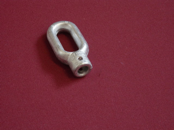 Oval awning eyelet made of die-cast zinc, 10 mm bore
