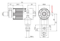 Jalousie- Kegelradgetriebe 1,2:1 6mm Innensechskant 7mm Innensechskant Rechts