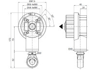 Markisen-Kegelradgetriebe 3:1 weiß PVC-Öse rund