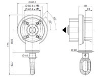 Markisen-Kegelradgetriebe 3:1 weiß Gussöse oval