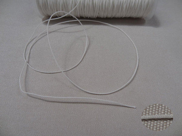 Meterware Nylon-Zugschnur 0,8 mm Farbe weiß