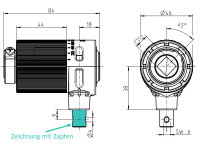 Kegelradgetriebe Kunststoff 2:1 rechts 6 mm 6-Kant 12 mm 4-Kant ohne Zapfen