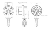 Markisen-Kegelradgetriebe 3:1 mit Abtrieb Ø 66,5 mm blank Kunststofföse oval