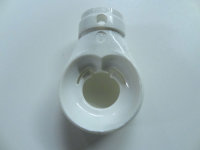 Schneckengetriebe 3:1 PVC-Öse rund - weiß mit Gewindebohrung, kurzer Antrieb