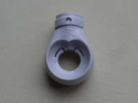 Schneckengetriebe 3:1 PVC-Öse rund - grau mit Gewindebohrung, kurzer Antrieb