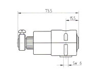 Jalousie-Kegelradgetriebe 1,2:1, 31 mm, Kunststoff, 6 mm 6-kant, 6 mm 6-kant