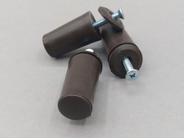 Anschlagpuffer für Rollladen Kunststoff - Stopfen rund, dunkelbraun, 40 mm, vorne glatt geschlossen
