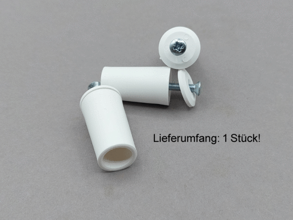 Anschlagpuffer für Rollladen Kunststoff - Stopfen rund, weiß, 40 mm, vorne offen