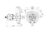 Kegelradgetriebe 3:1 6 mm 4-kant umschaltbar 40er Achtkantwelle keine