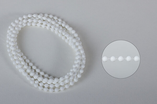 Bedienkette 4,5/6 Endloser Ring weiß Umlauf 40 cm / Bedienlänge 20 cm