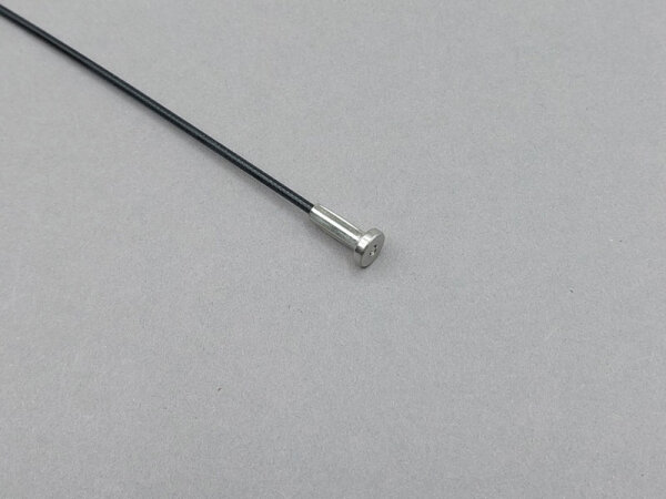 3 Meter konfektionierter Spanndraht, 2,5 mm Edelstahl / Polyamidummantelt schwarz mit Edelstahl-Klemmhülse 9 mm