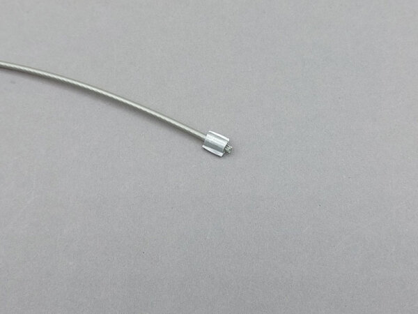 3 Meter konfektionierter Spanndraht, 3 mm Edelstahl/Polyamidummantelt PA 6, perlsilber mit Alu-Presshülse 9 x 5 mm