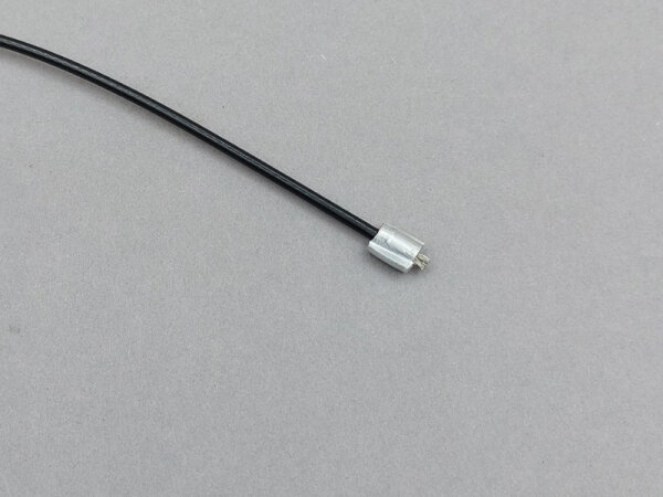 2 Meter konfektionierter Spanndraht, 3 mm Edelstahl/Polyamidummantelt PA 6, schwarz mit Alu-Presshülse 9 x 5 mm