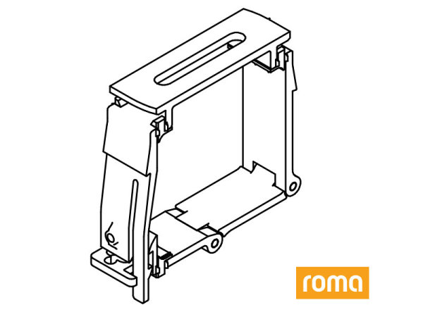 Träger für Außenjalousien klipsbar mit ROMA-Eindruck 58/51 aus Aluminium Druckguss