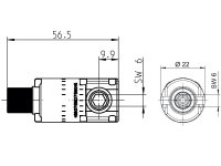 Jalousie-Kegelradgetriebe 1:1, 22 mm, Metall, 6 mm...