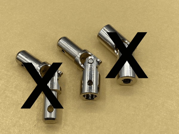 Zur Zeit nicht lieferbar - 16 mm Kreuzgelenk Antrieb: 6 mm 6-kant-Bohrung & Abtrieb: Zapfen 11,9 mm