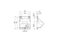 Gelenklager 90° Versetzte Platte (rechts) 53 x 65 mm...