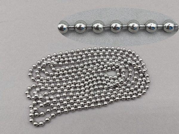 Bedienkette 4,5/6 Endloser Ring silber - Edelstahl Umlauf 200 cm / Bedienlänge 100 cm