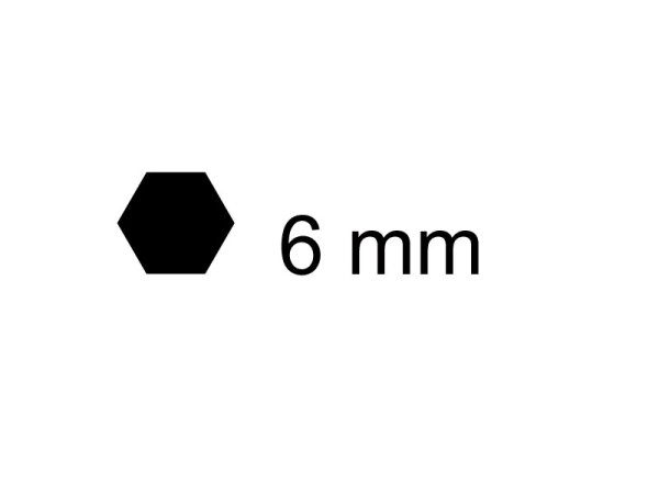 6 mm hexagonal, 500 mm long
