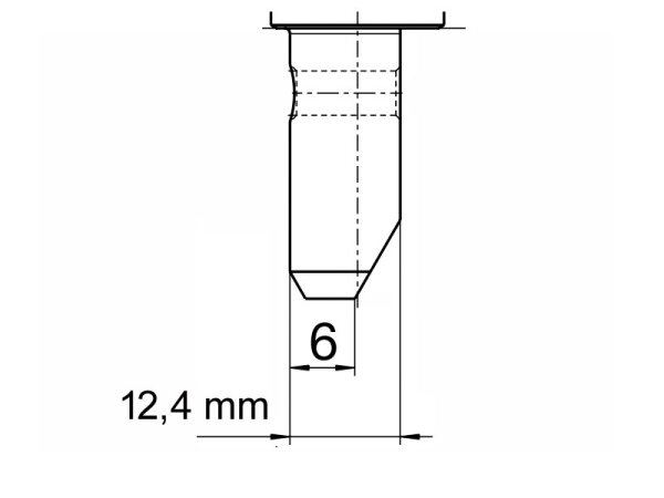 12.4 mm Ø, flattened