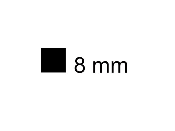8 mm, 4-sided, 300 mm long