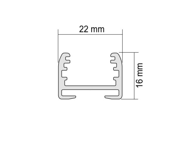 Standard-Schiene verschiebbar
