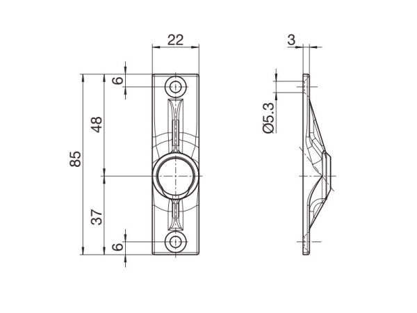 22 mm x 85 mm 2 - Loch